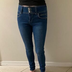 Diamante Jeweled Button Jean size 7